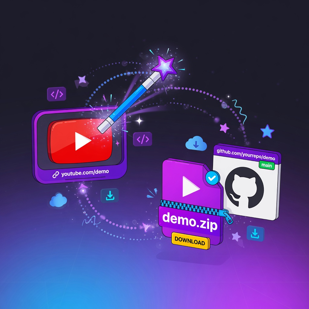 YouExtractor demo: turning a YouTube link into a complete project with AI